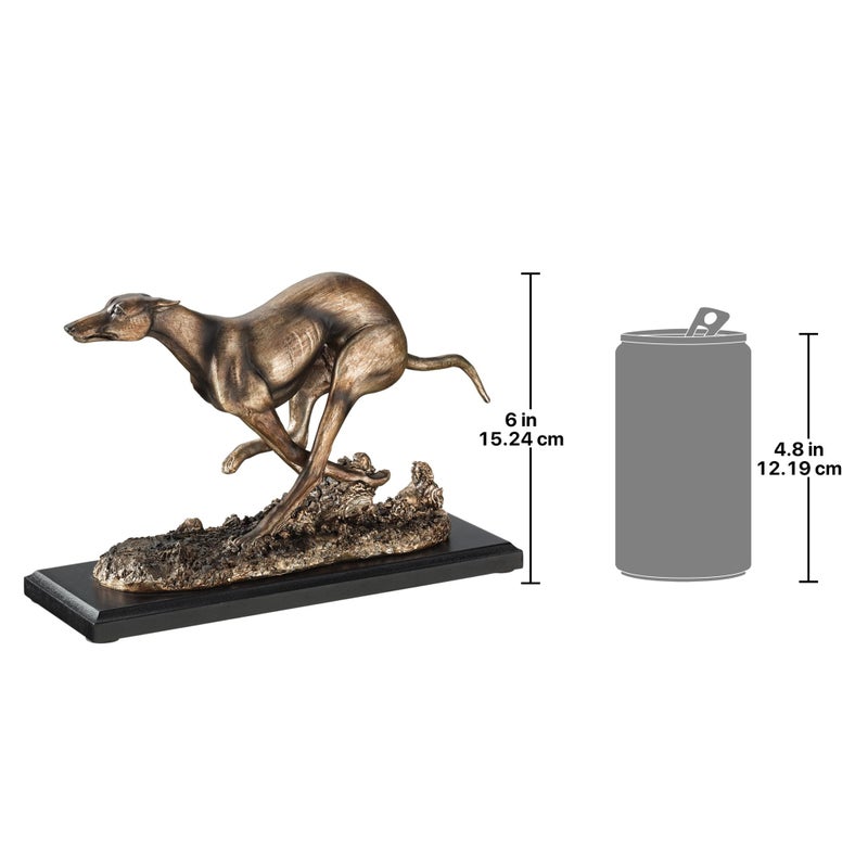 Design Toscano NY1280200 Greyhound Whippet Art Deco Dog Statue, Bronze - Image 2